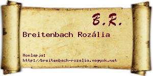 Breitenbach Rozália névjegykártya